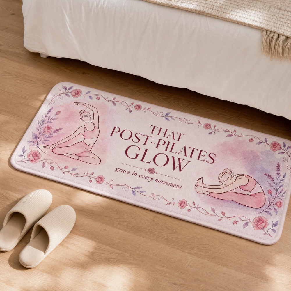 Pilates Yoga Garage - Tapete Longo Decorativo de Flanela Macia