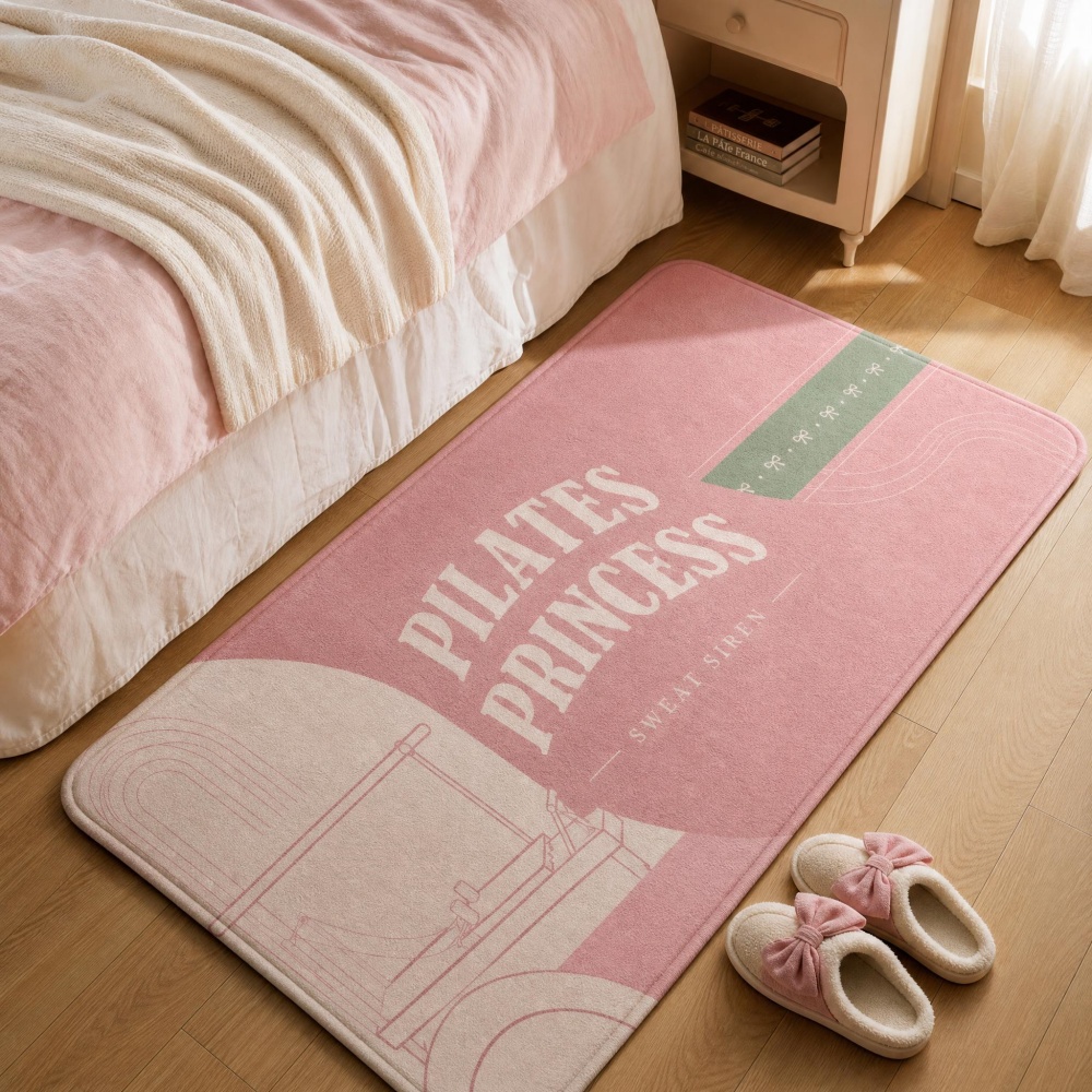 Pilates Yoga Garage - Tapete Retangular de Flanela Macia Rosa